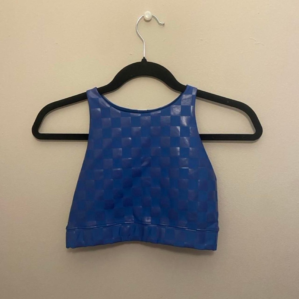 Blue Checkered Peloton Top